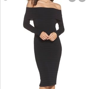 Eliza J Bandage Midi dress in green.